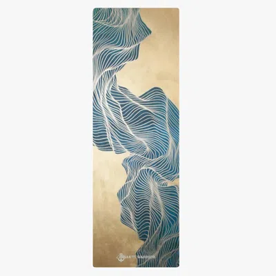 Shakti Warrior Women's Gold / Blue Recycled Suede Yoga Mat - Kundalini In Gold/blue