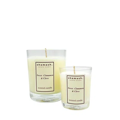 Shamash Candle Studio Neutrals Sweet Cinnamon & Clove Embers Of Solstice Collection Candle 230ml & Candle 80ml In Yellow