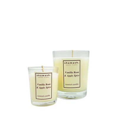 Shamash Candle Studio Neutrals Vanilla Bean & Apple Spice Embers Of Solstice Collection Candle 230ml & Candle 80ml In Yellow