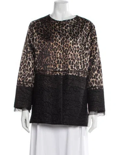 Pre-owned Shamask Animal Print Evening Jacket In Black