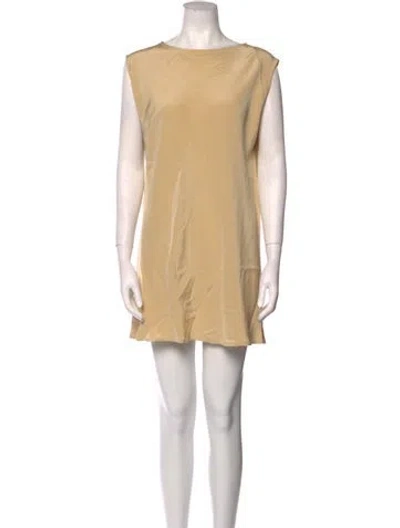 Pre-owned Shamask Bateau Neckline Mini Dress In Neutral