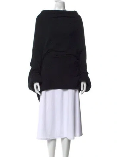 Pre-owned Shamask Cashmere Off-the-shoulder Sweater In Black