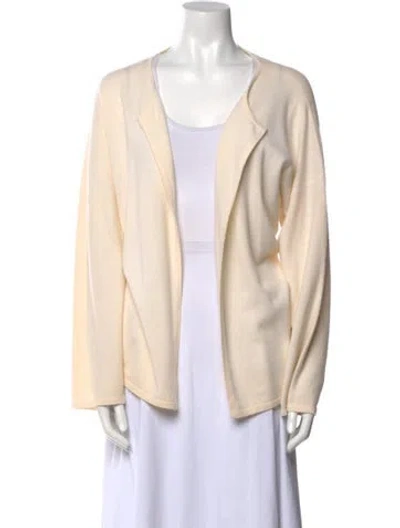 Pre-owned Shamask Cashmere Open Front Sweater In Neutral