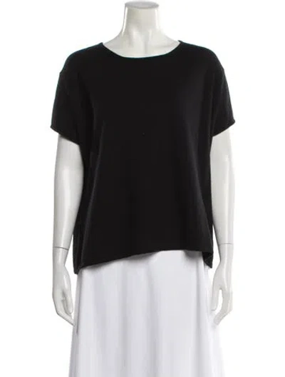 Pre-owned Shamask Cashmere Scoop Neck Sweater In Black