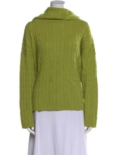 Pre-owned Shamask Cashmere Turtleneck Sweater In Green