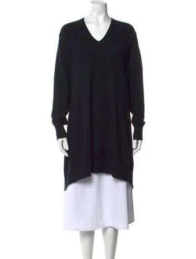 Pre-owned Shamask Cashmere V-neck Sweater In Black