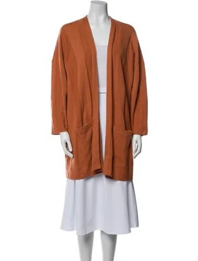 Pre-owned Shamask Cashmere V-neck Sweater In Orange