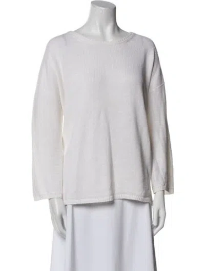 Pre-owned Shamask Crew Neck Sweater In White