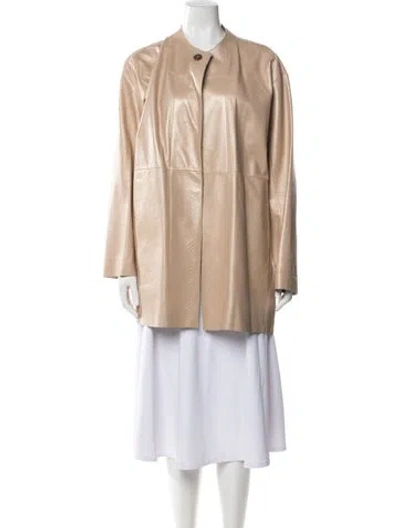 Pre-owned Shamask Leather Jacket In Neutral