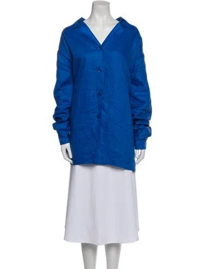 Pre-owned Shamask Linen Jacket In Blue