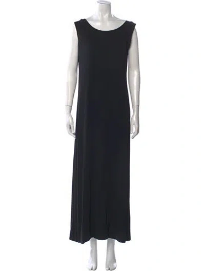 Pre-owned Shamask Scoop Neck Long Dress In Black