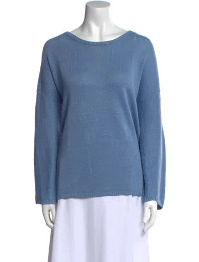 Pre-owned Shamask Scoop Neck Sweater In Blue