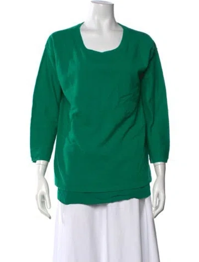 Pre-owned Shamask Scoop Neck Sweater In Green