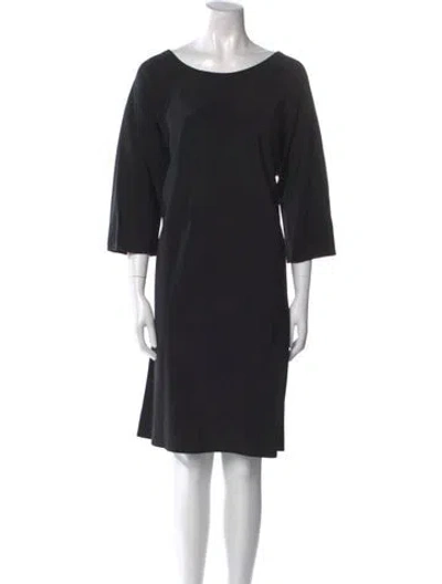 Pre-owned Shamask Silk Knee-length Dress In Black
