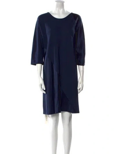 Pre-owned Shamask Silk Knee-length Dress In Blue