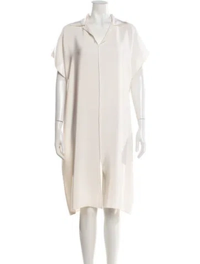 Pre-owned Shamask Silk Knee-length Dress In White