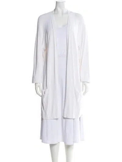 Pre-owned Shamask V-neck Sweater In White