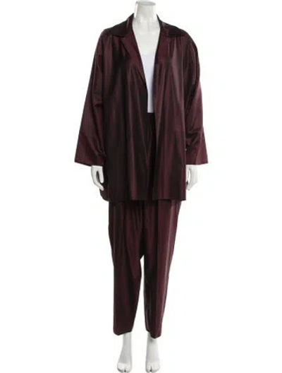 Pre-owned Shamask Wool Pantsuit W/ Tags In Burgundy