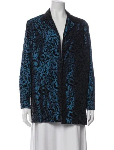 Pre-owned Shamask Wool Patterned Jacket In Blue