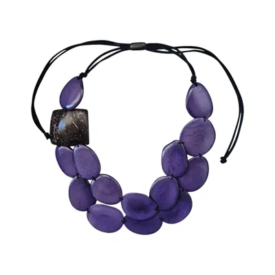 Shamuk Women's Pink / Purple Tagua And Coconut Necklace Purple