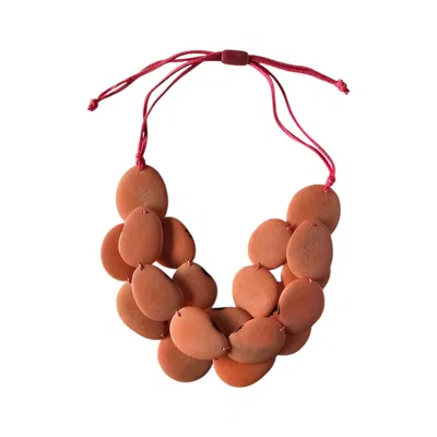 Shamuk Women's Tagua Necklace Light Pink In Brown