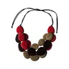 Shamuk Women's Tagua Necklace Red Garnet Taupe