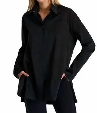 Shan Angele Classic Shirt In Black In Blue