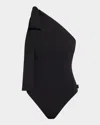 Shan Asymmetric Tie One-piece Swimsuit In Black