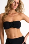 Shan Bandeau Bikini Top With Petals Details In Black