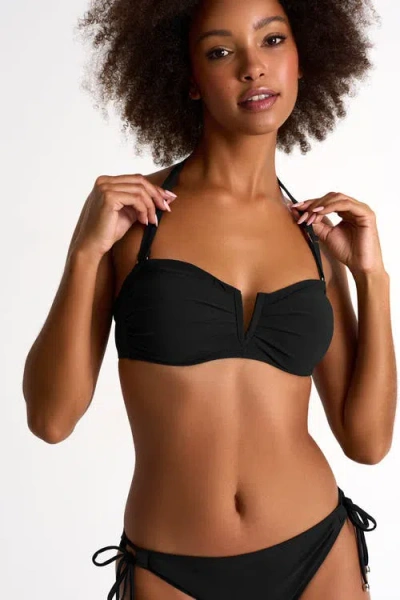 Shan Classic Bandeau Bikini Top In Black