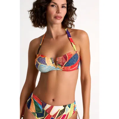 Shan Classic Bandeau Bikini Top In Multi