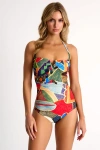 Shan Classic Bandeau One-piece Swimsuit In Multi