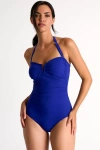Shan Classic Bandeau One-piece Swimsuit In Blue