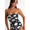 Shan Classic Bandeau One-piece Swimsuit In Print
