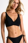 Shan Plunge Bikini Top In Black