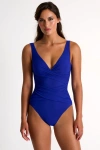 Shan Classic One-piece Bathing Suit In Blue