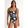 Shan Classic One-piece Swimsuit With Front Ruching In Print