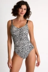 Shan Classic Thin Strap One-piece In Animal Print