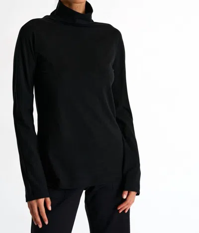 Shan Classic Turtleneck Top In Caviar In Black