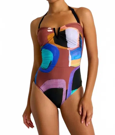 Shan Classique Classic Bandeau One-piece In 953 Sunny In Multi