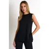 Shan Elegant Sleeveless Top In Black