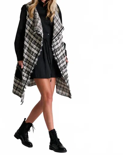 Shan Elsa Tweed Vest In Black/white