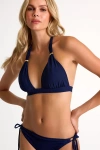 Shan Halter Triangle Bikini Top In Blue