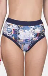 Shan High Waist Bikini Bottom In Print In Multi