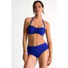 Shan High-waisted Bikini Bottom In Blue