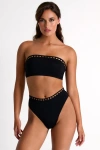 SHAN SHAN HIGH-WAISTED BIKINI BOTTOM WITH MOSAIC CUTOUTS