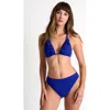 Shan High-waisted Brazilian Bikini Bottom In Blue