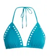 Shan Triangle Bikini Top With Mosaic Cutout In Blue