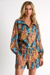 Shan Linen Puffer Jacket In Print