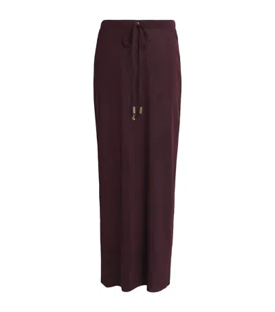 Shan Mesh Maxi Skirt In Burgundy